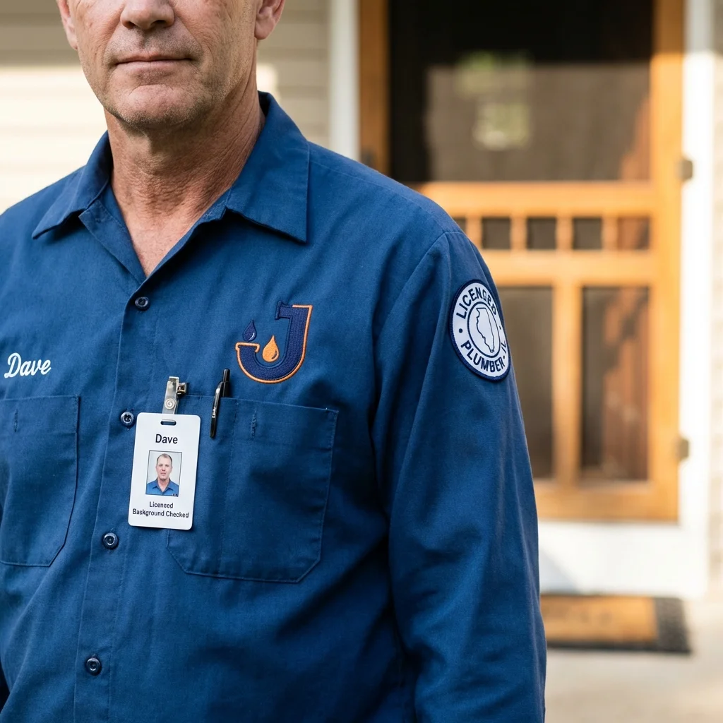 Licensed plumber showing ID badge in Lake Luzerne, NY