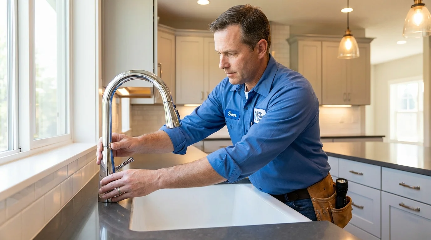 Kitchen faucet installation by Johns Plumbing LLC in Lake Luzerne
